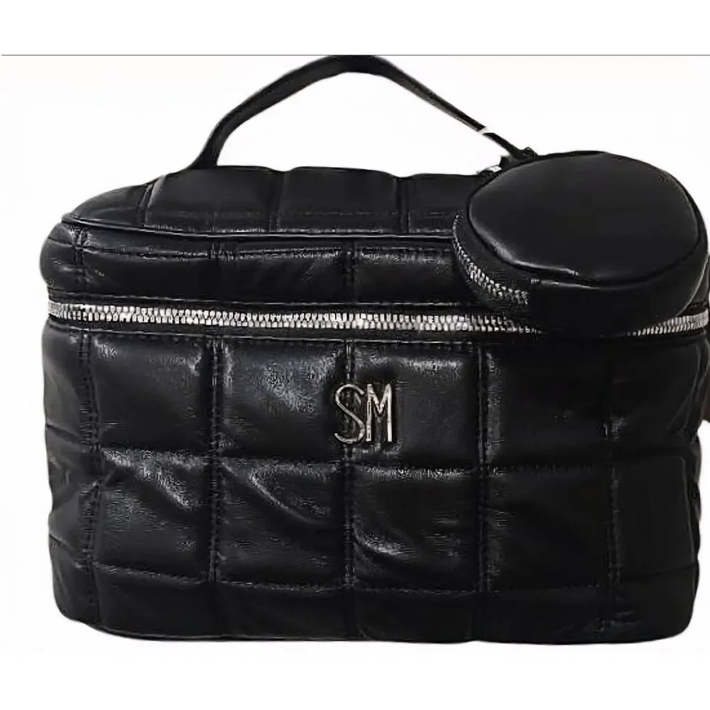 Steve Madden Quilted Zip- Around Cosmetic Case‎ w/Detachable Coin Wallet